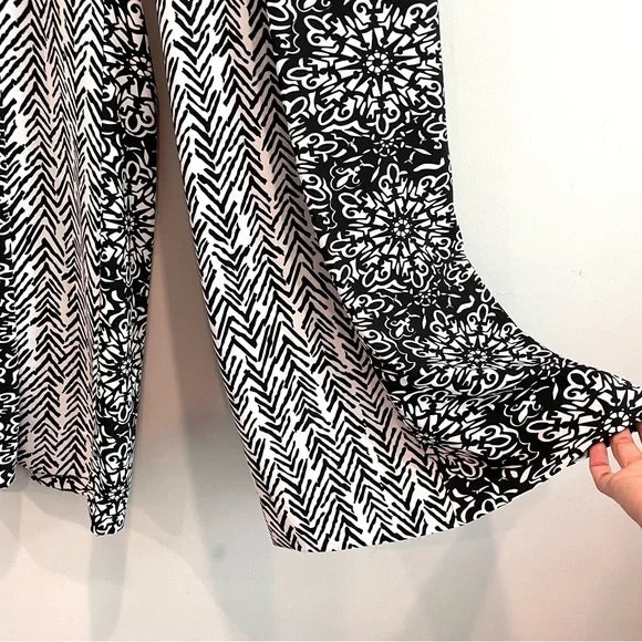 Geometric Wrap Palazzo Pants