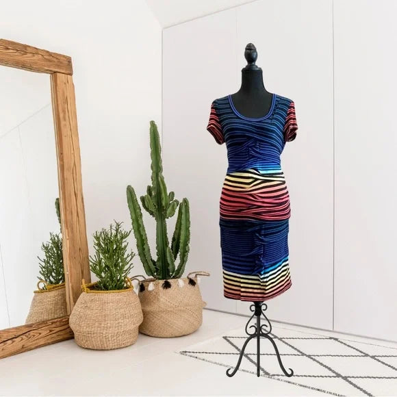 Rainbow Striped Sheath Dress