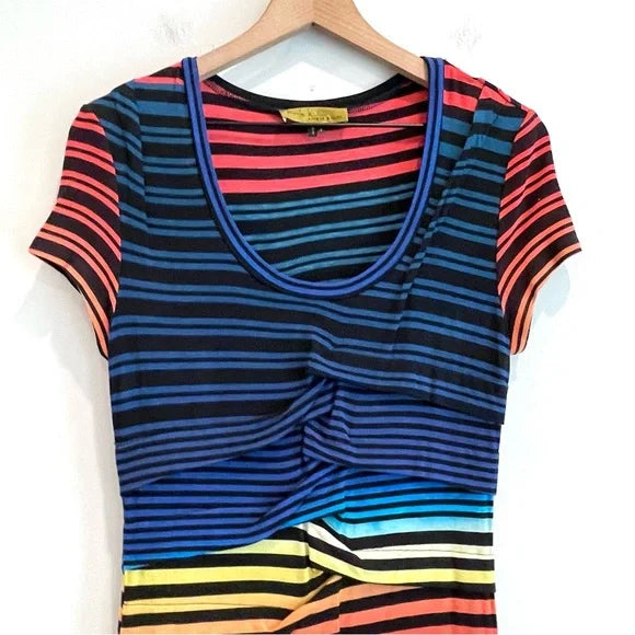 Rainbow Striped Sheath Dress