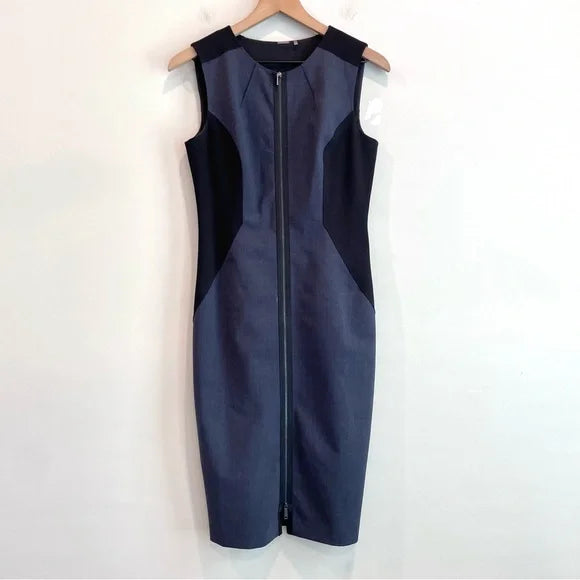 Colorblock Zip Sheath Dress