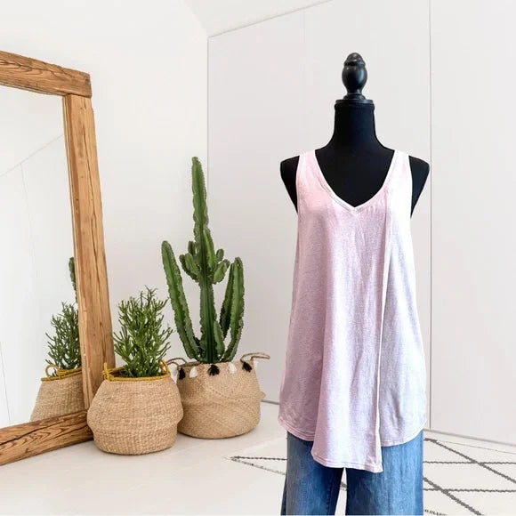 Overlapping Tie Front Tank Top
