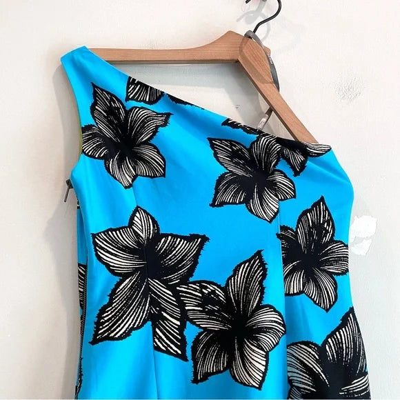 One Shoulder Tropical Floral Dress