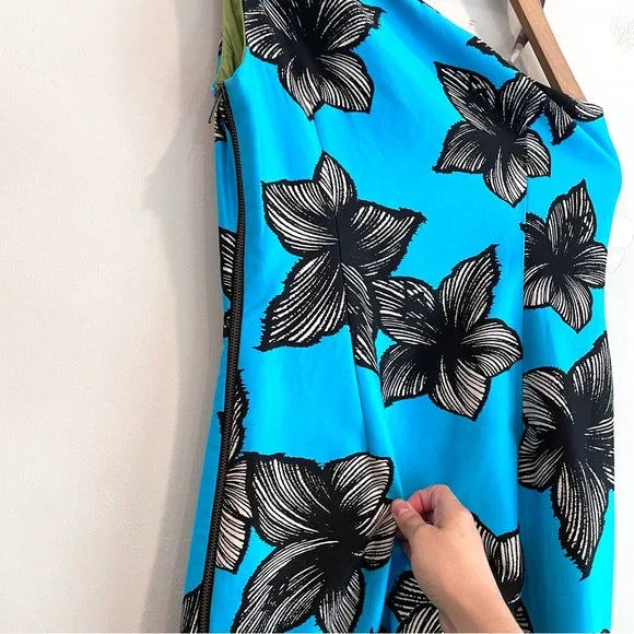 One Shoulder Tropical Floral Dress