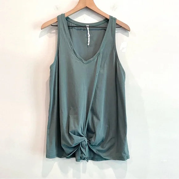 Tie Front Crossover Tank Top