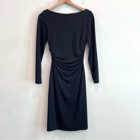 Long Sleeve Ruched Waist Dress