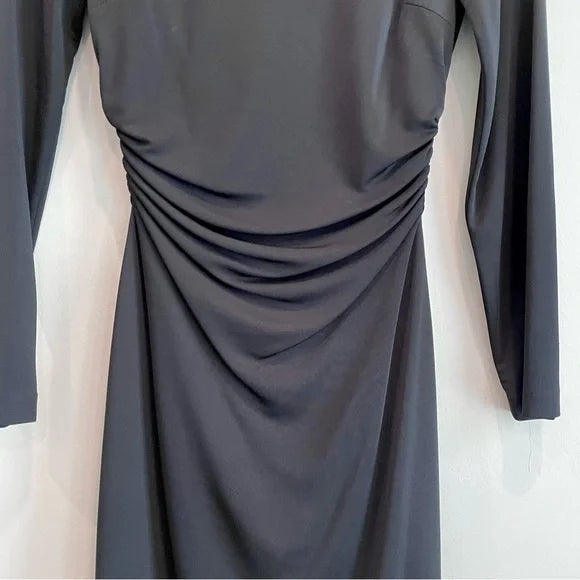 Long Sleeve Ruched Waist Dress