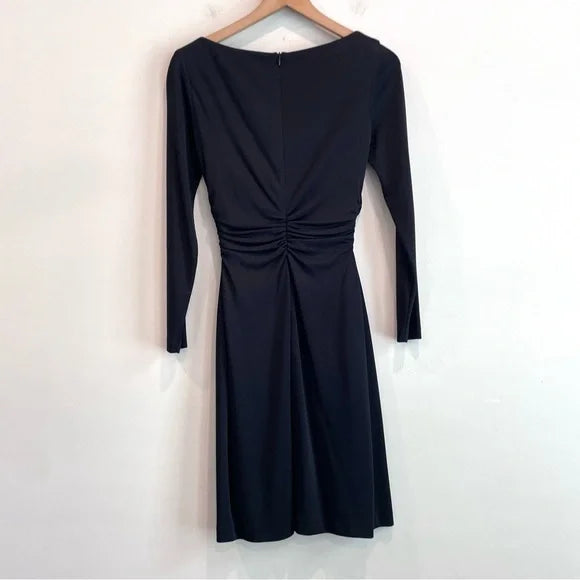 Long Sleeve Ruched Waist Dress