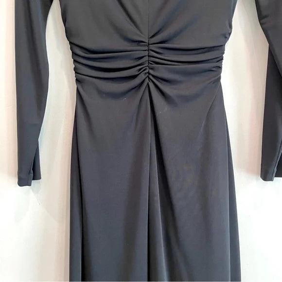 Long Sleeve Ruched Waist Dress