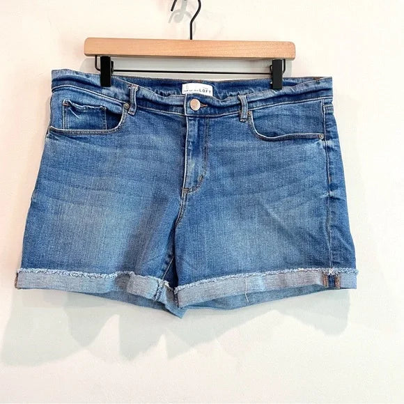 Cuffed Hem Jean Shorts