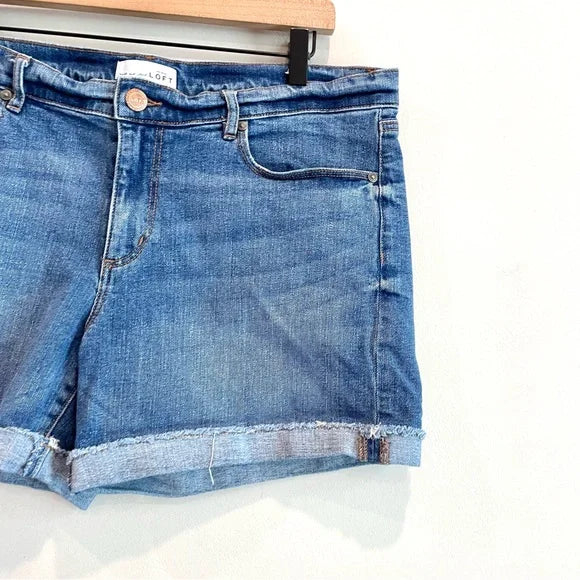 Cuffed Hem Jean Shorts