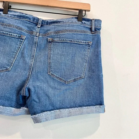 Cuffed Hem Jean Shorts