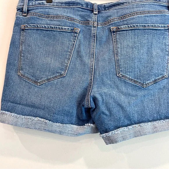 Cuffed Hem Jean Shorts