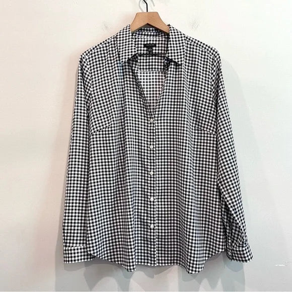 Gingham Plaid Button Down Top