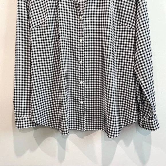 Gingham Plaid Button Down Top