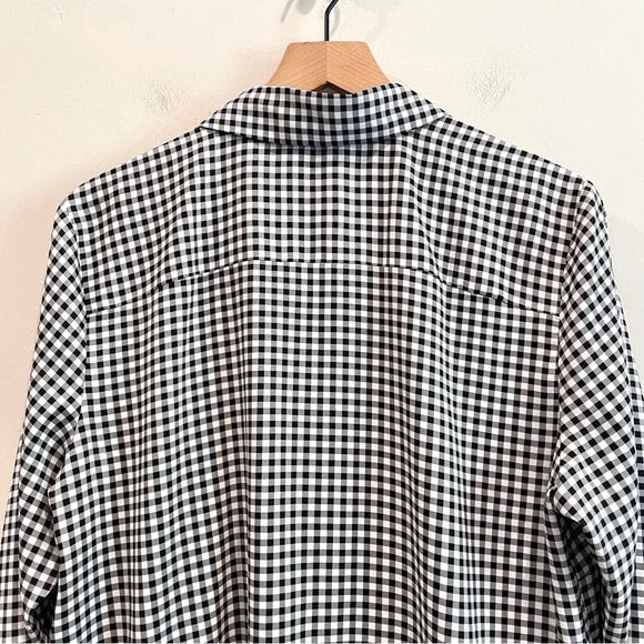 Gingham Plaid Button Down Top