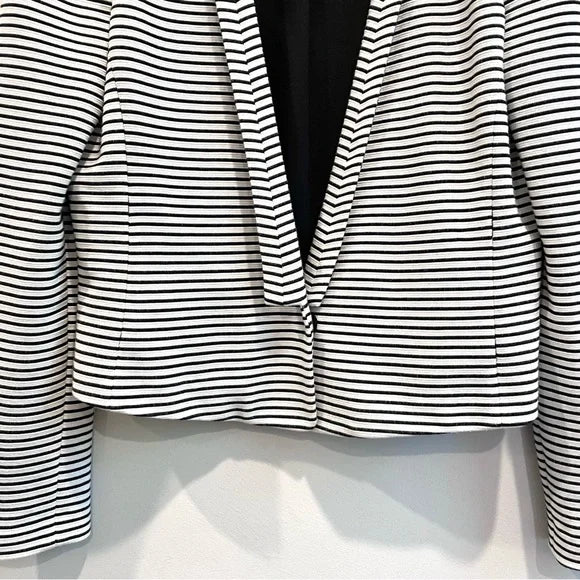 Striped Deep V-Neck Blazer Jacket