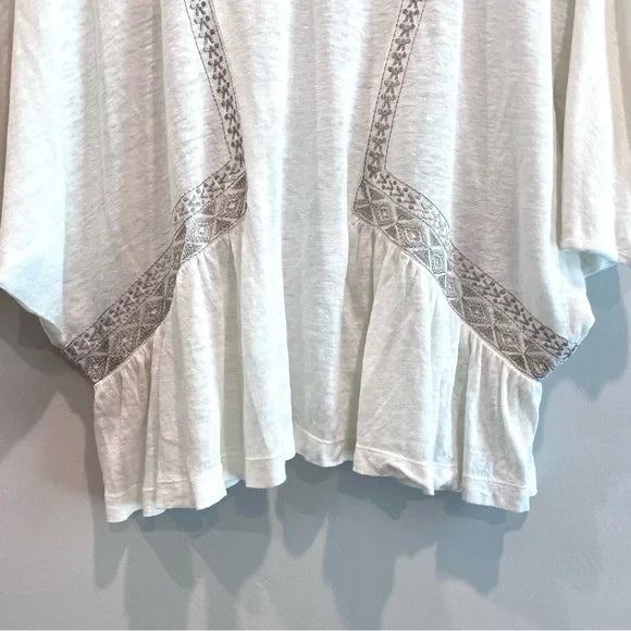 Embroidered Linen Top