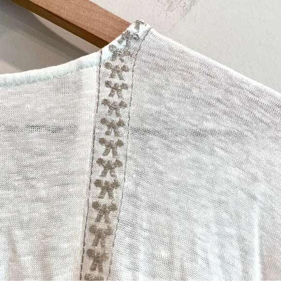 Embroidered Linen Top