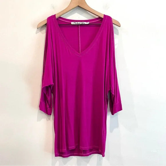 V-Neck Slit Sleeve Top