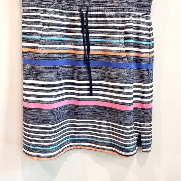 Striped Drawstring Waist Dress