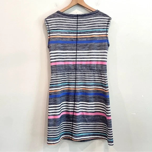 Striped Drawstring Waist Dress