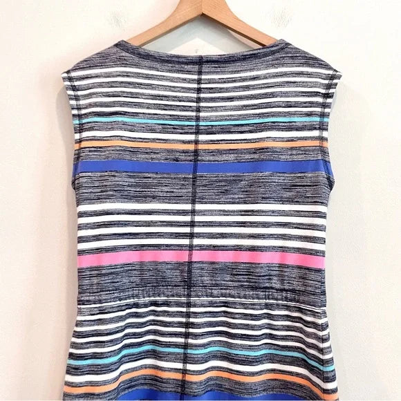 Striped Drawstring Waist Dress