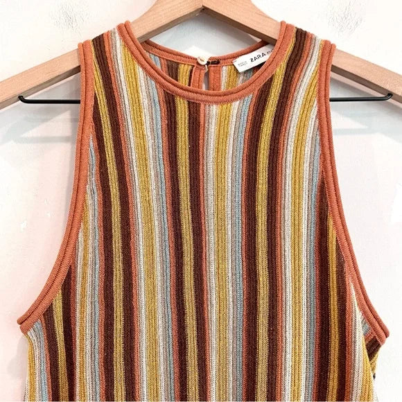 Striped Knit Sleeveless Top