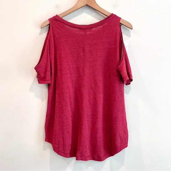 Cold Shoulder Linen Top