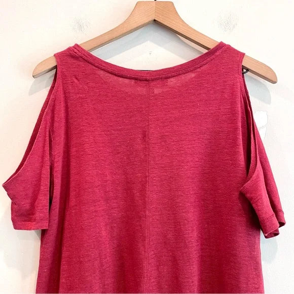 Cold Shoulder Linen Top