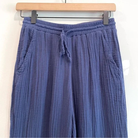 Tassel Trim Crop Gauze Pants