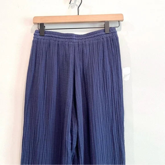 Tassel Trim Crop Gauze Pants