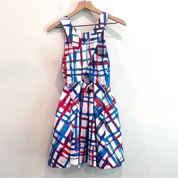 Painted Plaid Midi Dress