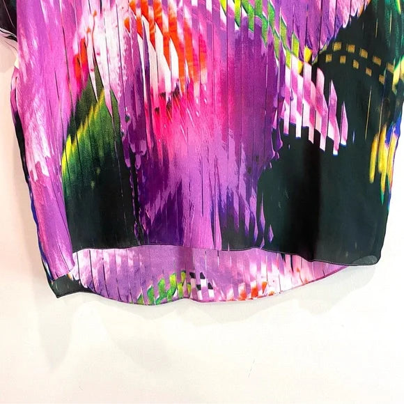 Abstract Floral Silk Top