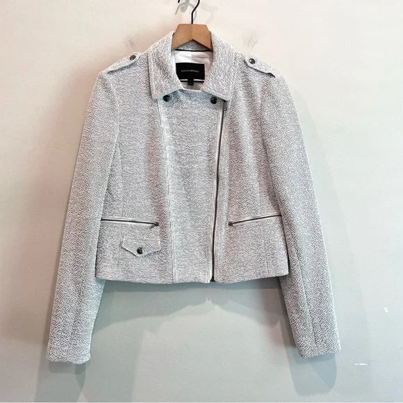 Textured Zip Moto Jacket