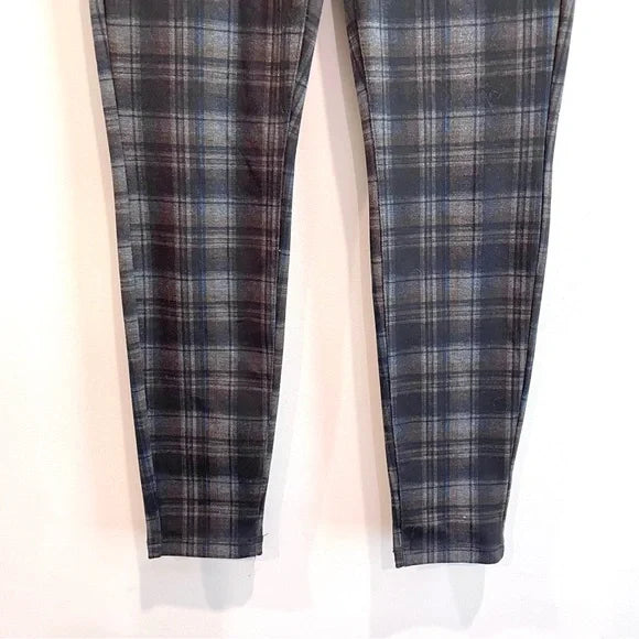 Plaid Pull On Skinny Pants