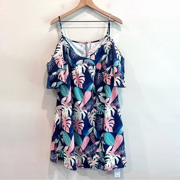 Cold Shoulder Tropical Dress