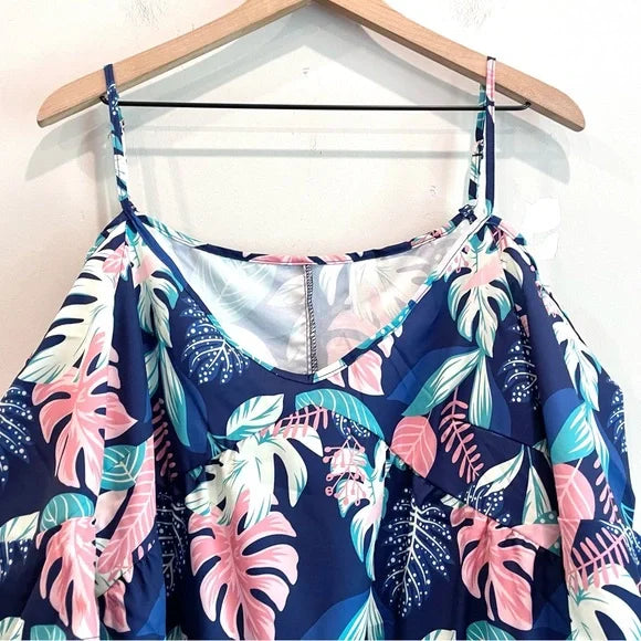 Cold Shoulder Tropical Dress