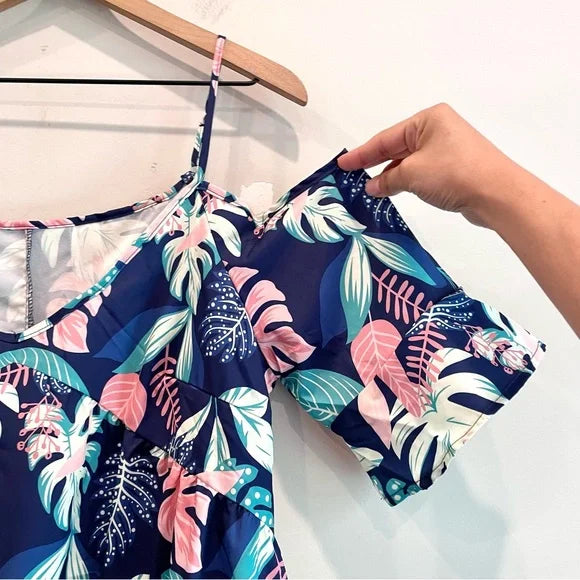 Cold Shoulder Tropical Dress