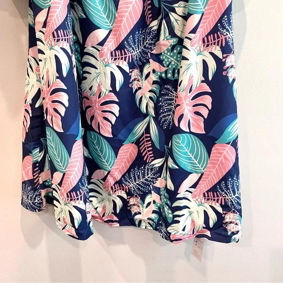 Cold Shoulder Tropical Dress