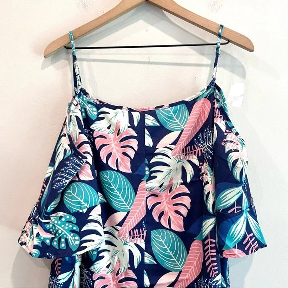 Cold Shoulder Tropical Dress