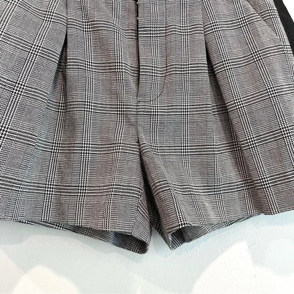 Plaid High Waist Shorts