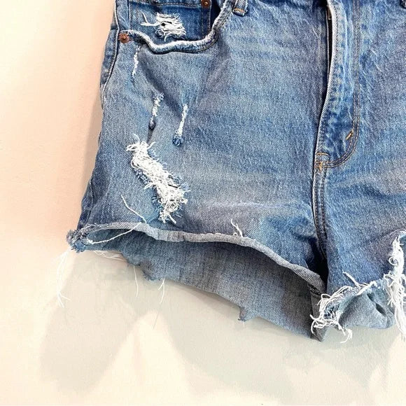 Distressed Mom Jean Shorts