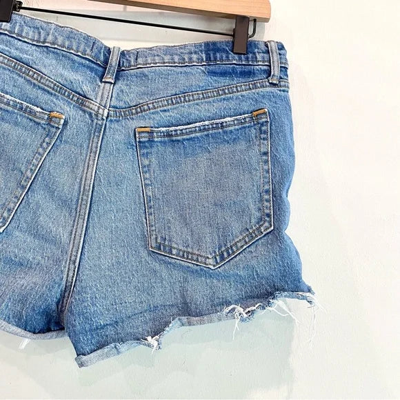 Distressed Mom Jean Shorts