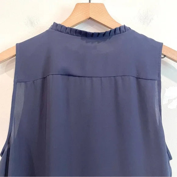 Sleeveless Pleated Neck Top