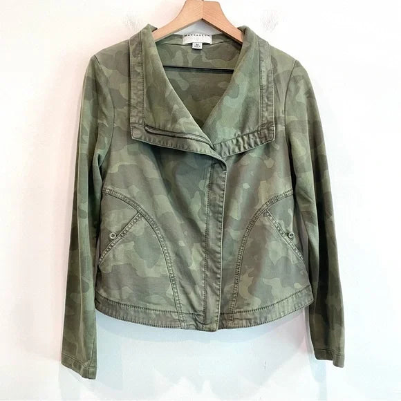 Camo Zip Front Moto Jacket