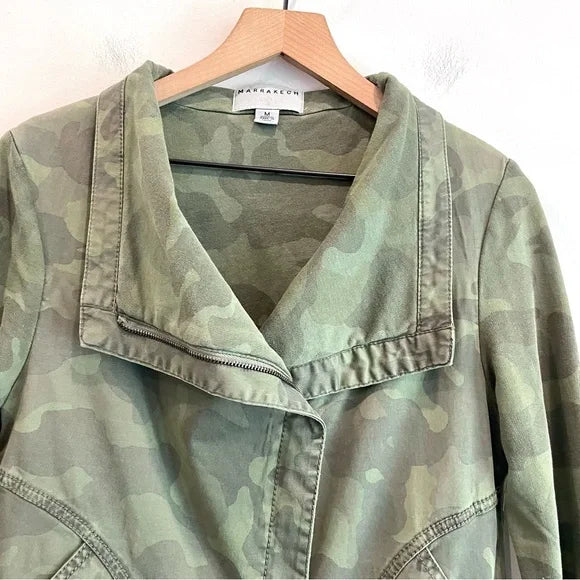 Camo Zip Front Moto Jacket