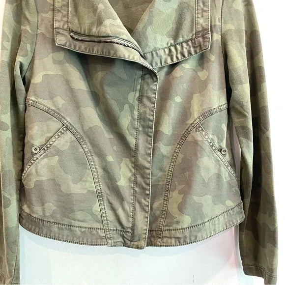 Camo Zip Front Moto Jacket