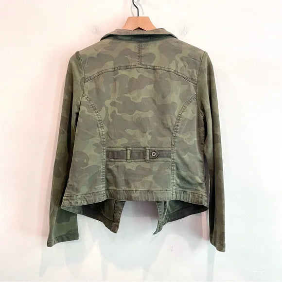 Camo Zip Front Moto Jacket