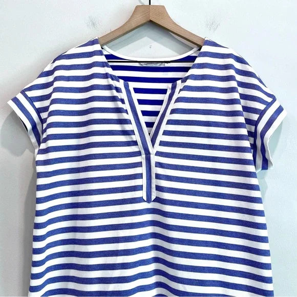 Short Sleeve Striped Shirt Dress