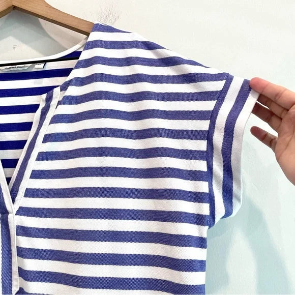 Short Sleeve Striped Shirt Dress